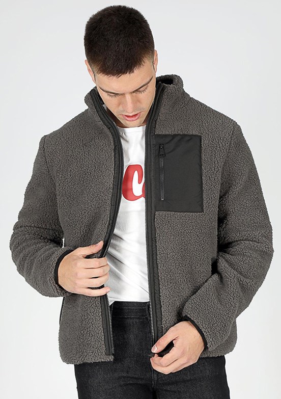 LEE COOPER Gri Erkek Kapüşonlu Mont
