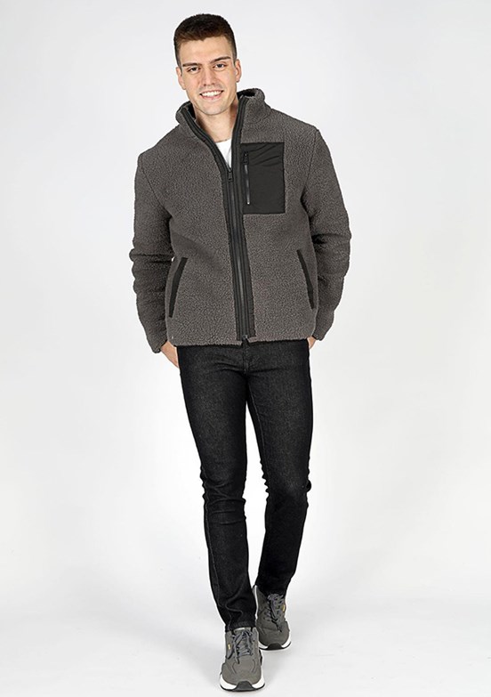 LEE COOPER Gri Erkek Kapüşonlu Mont