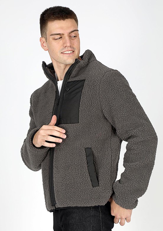 LEE COOPER Gri Erkek Kapüşonlu Mont
