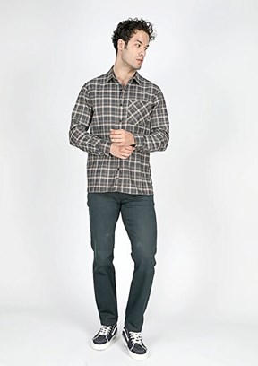 LEE COOPER Antrasit-Camel Erkek Uzun Kol Gömlek