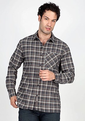 LEE COOPER Antrasit-Camel Erkek Uzun Kol Gömlek