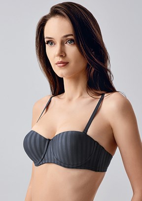 NEW BRA - 3370510000 Kadın Antrasit Basic Desenli Sütyen