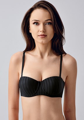 NEW BRA - 3370510000 Kadın Siyah Basic Desenli Sütyen