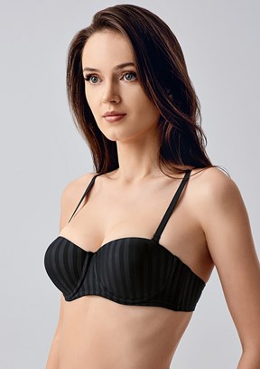 NEW BRA - 3370510000 Kadın Siyah Basic Desenli Sütyen