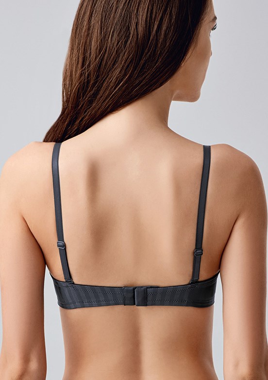 NEW BRA - 3370560000 Kadın Antrasit Destekli Desenli Sütyen