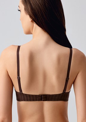 NEW BRA - 3370560000 Kadın Kahverengi Destekli Desenli Sütyen