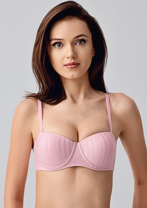 NEW BRA - 3370560000 Kadın Pembe Destekli Desenli Sütyen