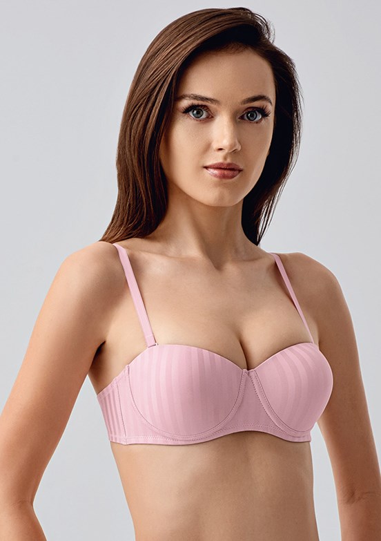 NEW BRA - 3370560000 Kadın Pembe Destekli Desenli Sütyen