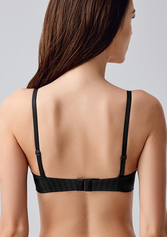 NEW BRA - 3370560000 Kadın Siyah Destekli Desenli Sütyen