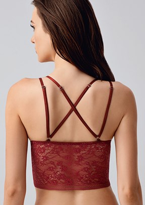 NEW BRA - 3383290000 Kadın Bordo Desteksiz Bralet