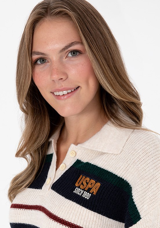 US POLO ASSN Beyaz Kadın Triko Kazak