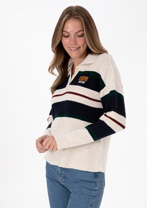 US POLO ASSN Beyaz Kadın Triko Kazak