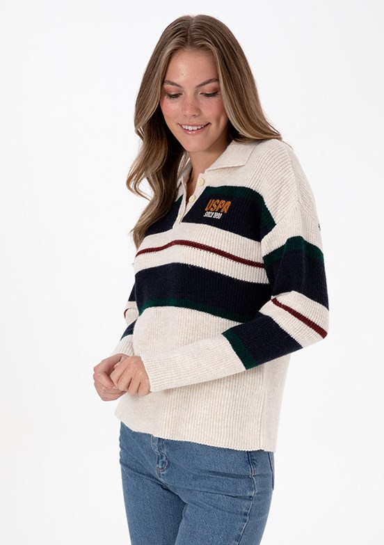 US POLO ASSN Beyaz Kadın Triko Kazak