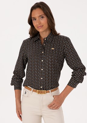 US POLO ASSN Siyah Kadın Uzun Kol Gömlek