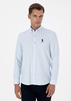 US POLO ASSN Mavi Erkek Uzun Kol Gömlek