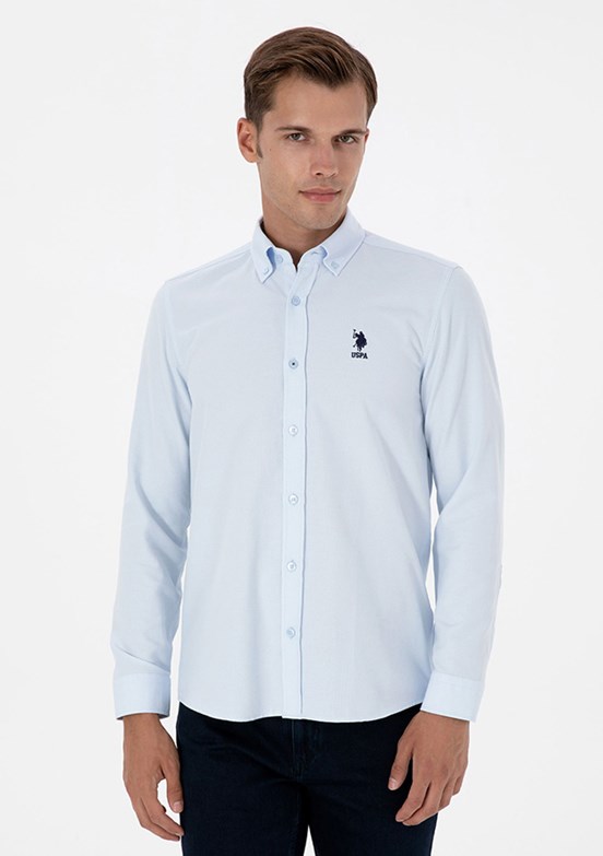 US POLO ASSN Mavi Erkek Uzun Kol Gömlek