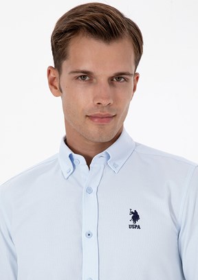 US POLO ASSN Mavi Erkek Uzun Kol Gömlek