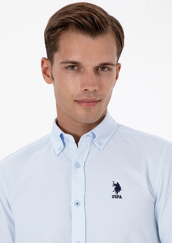US POLO ASSN Mavi Erkek Uzun Kol Gömlek