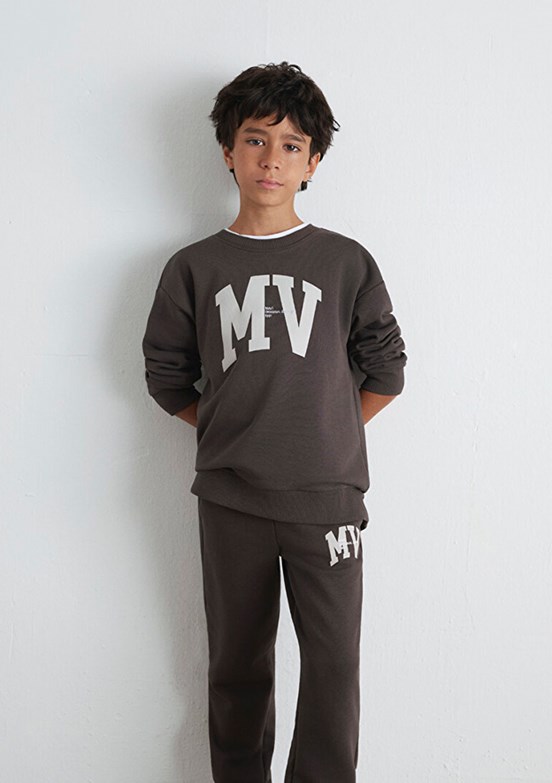 MAVİ Kahverengi Erkek Çocuk Bisiklet Yaka Sweatshirt