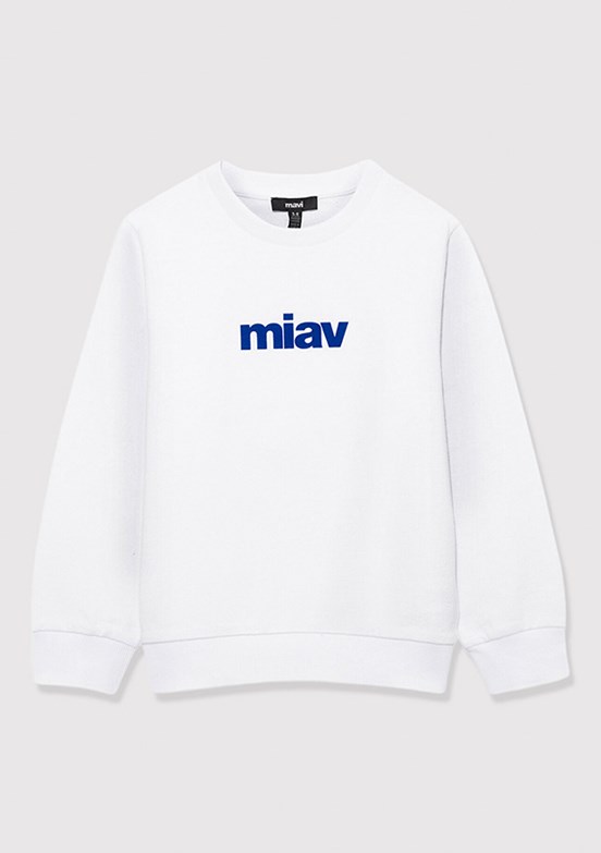 MAVİ Beyaz Erkek Çocuk Bisiklet Yaka Sweatshirt