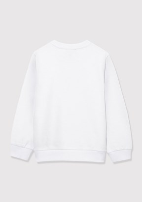 MAVİ Beyaz Erkek Çocuk Bisiklet Yaka Sweatshirt