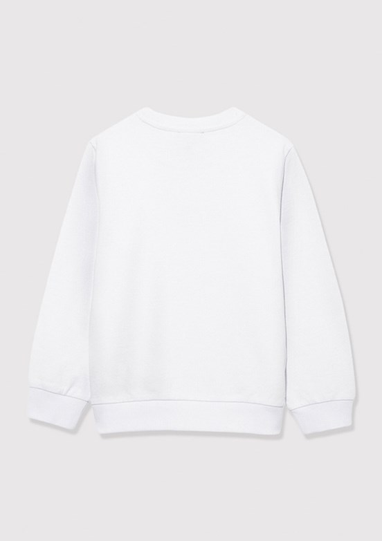 MAVİ Beyaz Erkek Çocuk Bisiklet Yaka Sweatshirt