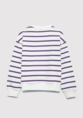 MAVİ Beyaz Kız Çocuk Bisiklet Yaka Sweatshirt