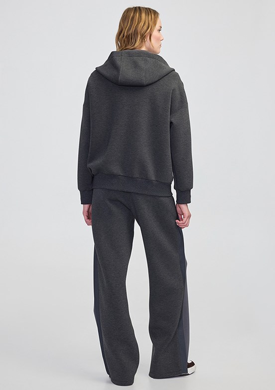 İPEKYOL Antrasit Kadın Kapüşonlu Sweat Shirt