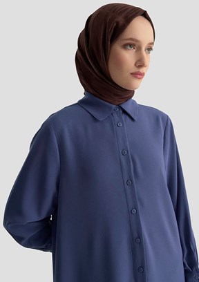 ARMİNE Lacivert Kadın Tunik Gömlek