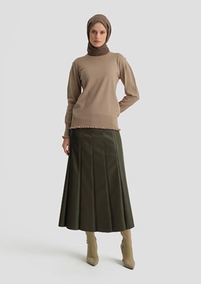 ARMİNE Bej Kadın Desenli Kazak