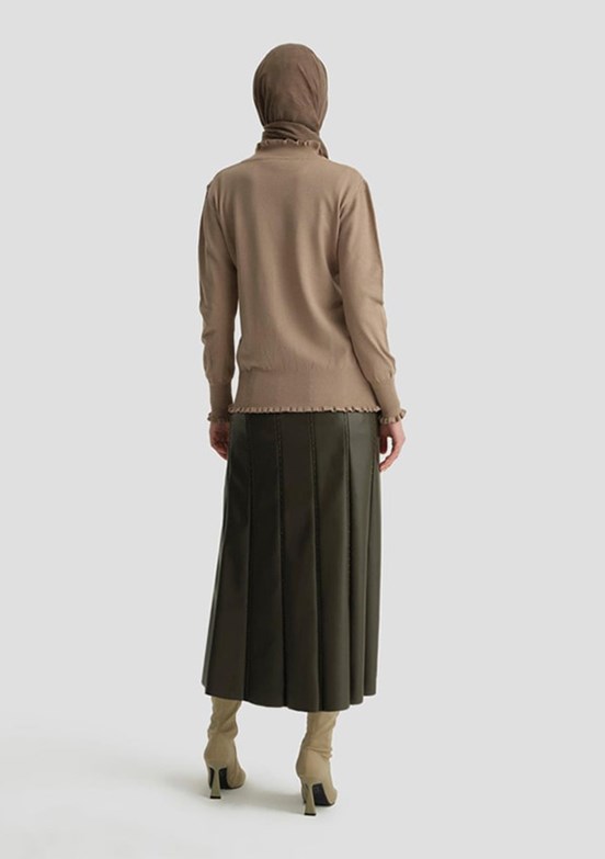 ARMİNE Bej Kadın Desenli Kazak