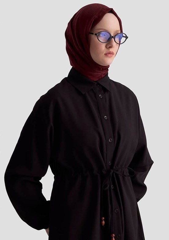 ARMİNE Siyah Kadın Tunik Gömlek