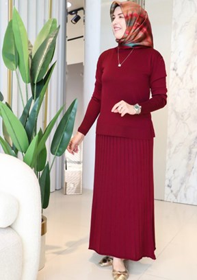 ARMİNE Bordo Kadın Etek