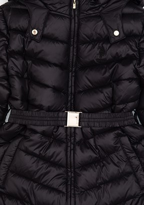 US POLO ASSN Kız Çocuk Siyah Basic Kaban