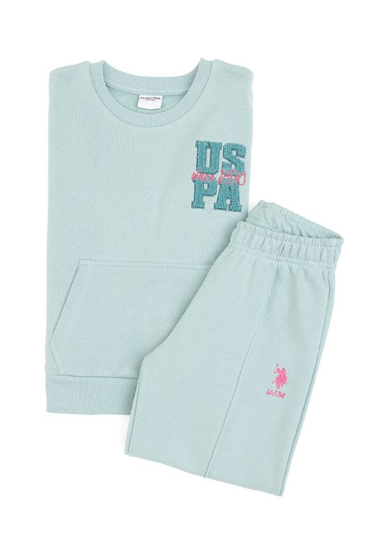 US POLO ASSN Kız Çocuk Yeşil Eşofman Takımı