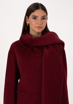 PİERRE CARDİN Bordo Kadın Comfort Kaban
