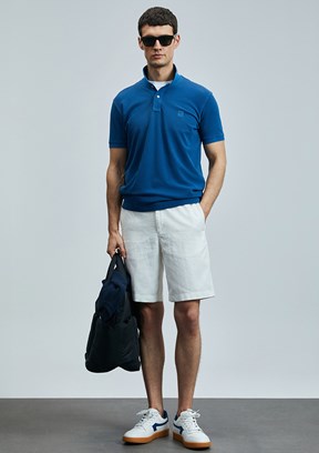 LUFIAN Lacivert Erkek Polo Yaka T-Shirt