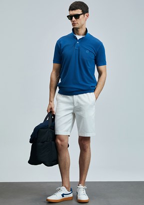 LUFIAN Lacivert Erkek Polo Yaka T-Shirt