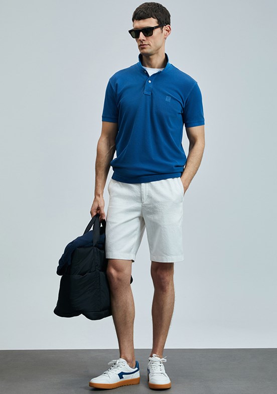 LUFIAN Lacivert Erkek Polo Yaka T-Shirt