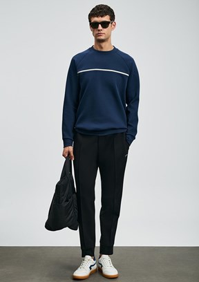 LUFİAN Lacivert Erkek Baskılı Sweat Shirt