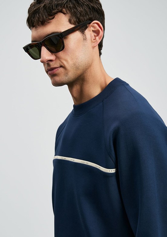 LUFİAN Lacivert Erkek Baskılı Sweat Shirt