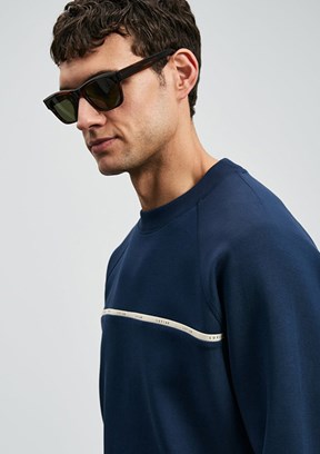 LUFİAN Lacivert Erkek Baskılı Sweatshirt