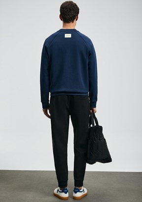 LUFİAN Lacivert Erkek Baskılı Sweat Shirt