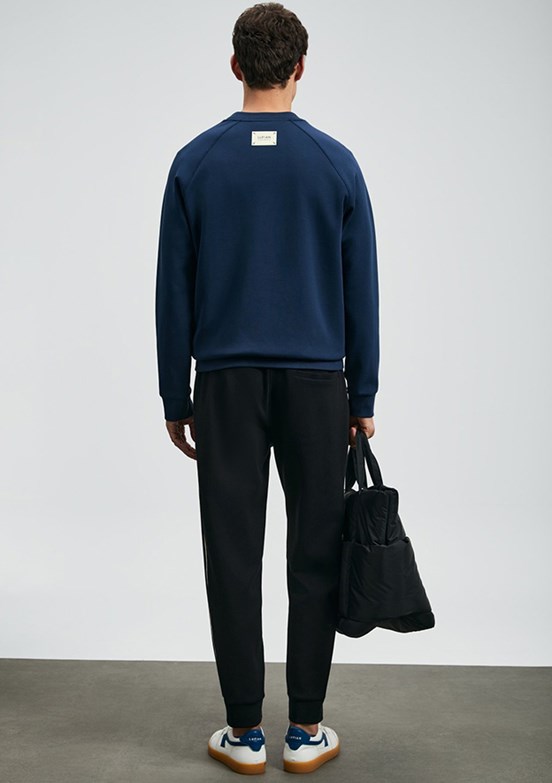 LUFİAN Lacivert Erkek Baskılı Sweat Shirt