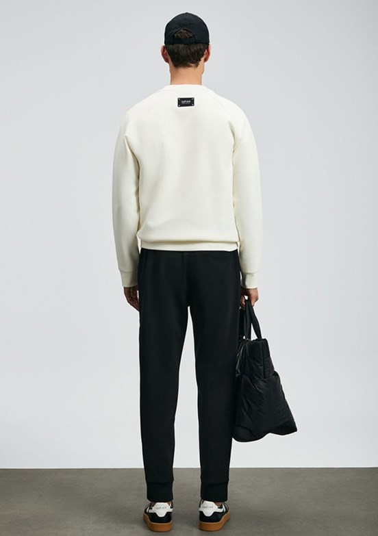 LUFİAN Kırık Beyaz Bisiklet Yaka Sweatshirt