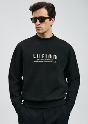 LUFİAN Siyah Erkek Sweatshirt