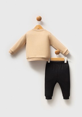 US POLO ASSN Bej Erkek Bebek Eşofman Takımı