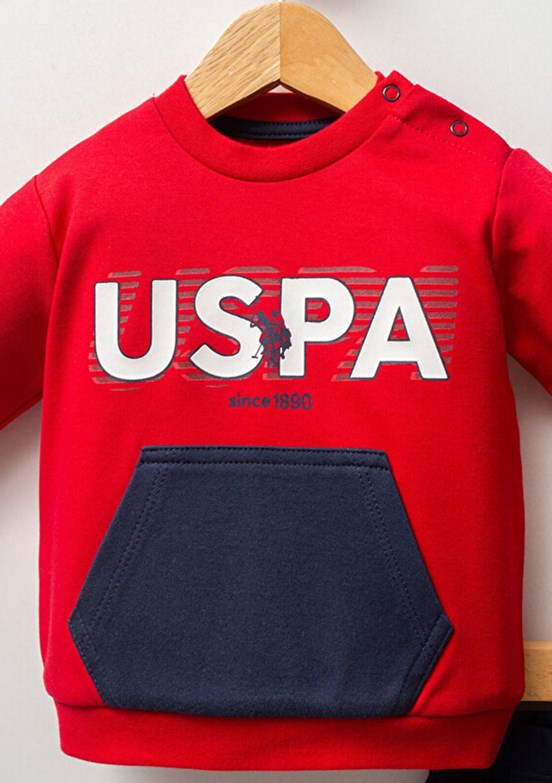 US POLO ASSN Kırmızı Erkek Bebek Eşofman Takımı