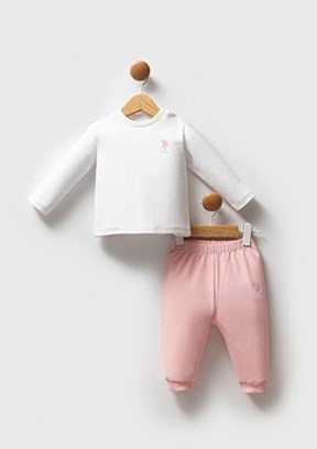 US POLO ASSN Pembe Kız Bebek Eşofman Takımı