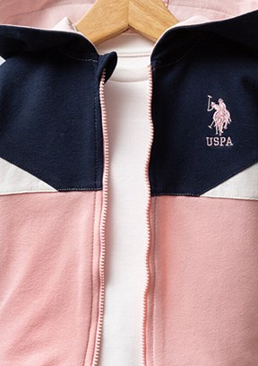 US POLO ASSN Pembe Kız Bebek Eşofman Takımı